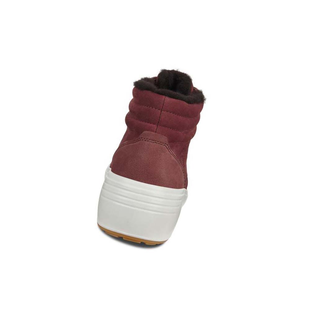 Women's Ecco Soft 7 Wedge Tred Boots Burgundy | Canada 45ZUT